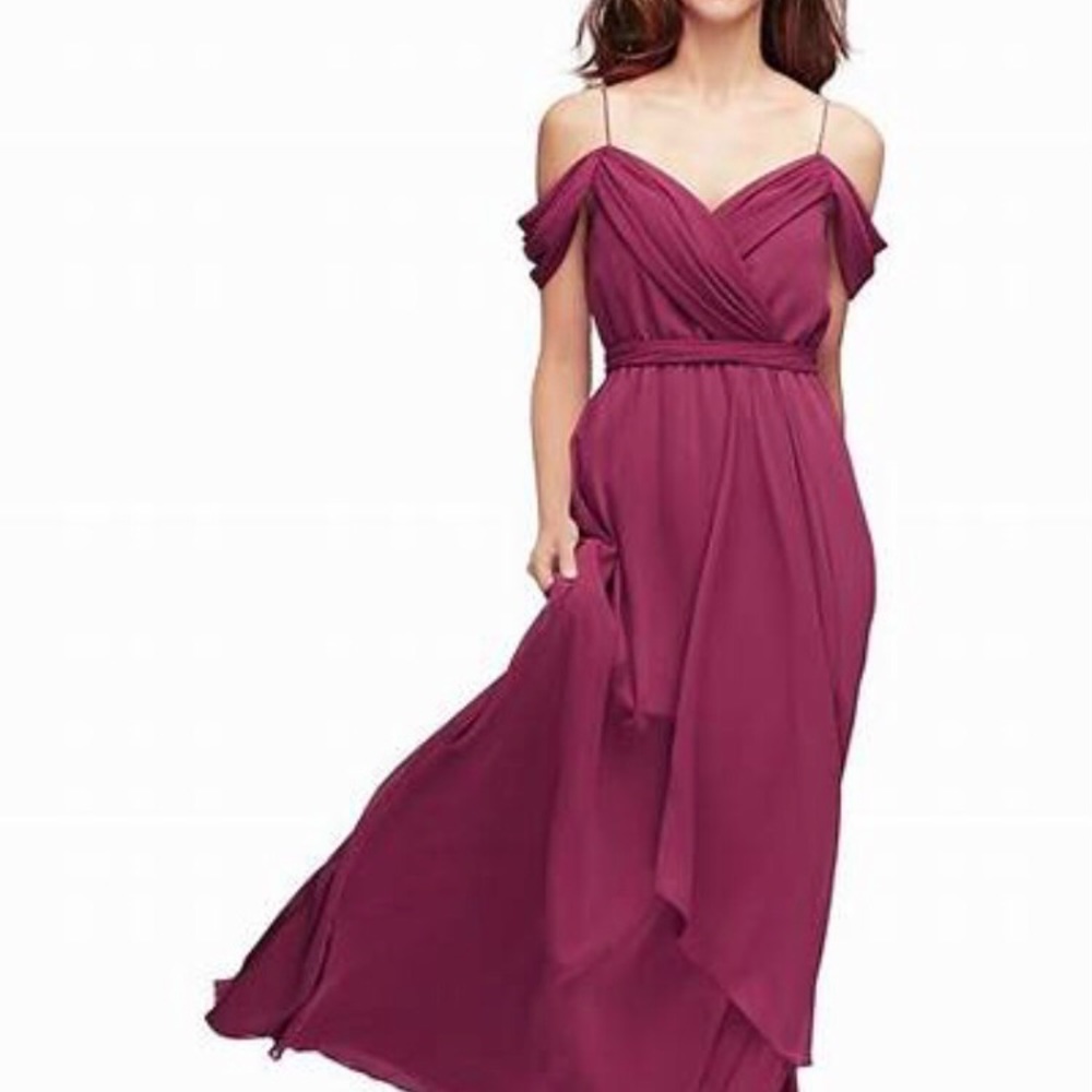 Watters Linden Off Shoulder Bridesmaid Gown